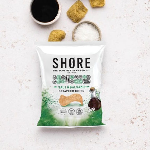 open bag of balsamic shor crisps