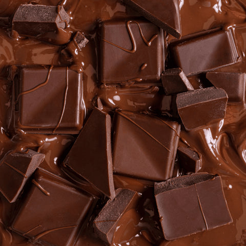 close up melting chocolate