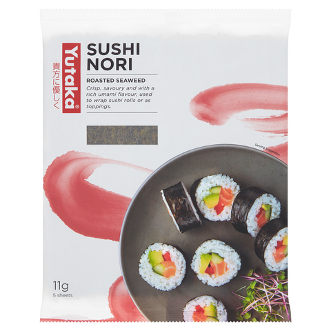 yutaka sushi nori 11g roasted seaweed sheets for sushi, ramen, and toppings