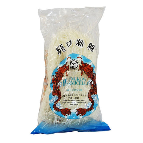Pack of lungkoy vermicilli noodles on white background