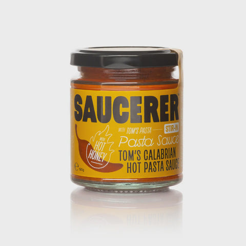Jar of hot pasta sauce with hot honey