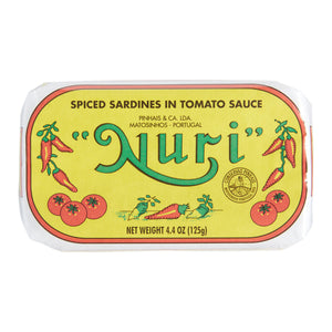 NURI Portuguese Sardines in Spiced Tomato Sauce and Olive Oil 125g