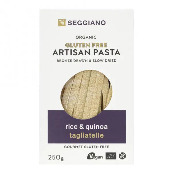 SEGGIANO Organic Gluten Free Rice & Quinoa Tagliatelle 250g  GLUTEN FREE  ORGANIC  VEGAN  VEGETARIAN  WHEAT FREE