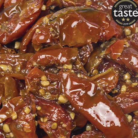 Sun dried tomatoes, balsamic vinegar