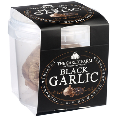 isle of wight black garlic 2 bulbs sweet, umami-rich aged garlic for gourmet cooking